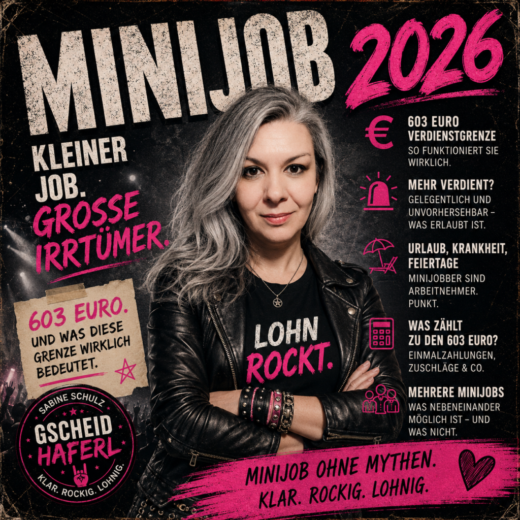 Minijob 2026: Was bedeuten 603 Euro Verdienstgrenze wirklich? Urlaub, Krankheit, Feiertage, Mehrverdienst und mehrere Minijobs verständlich erklärt.